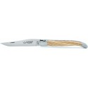 Laguiole 12 cm double platines guillochées 2 mitres en olivier