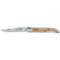 Laguiole 12 cm double platines guillochées 2 mitres en genévrier
