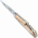Laguiole 12 cm plein manche avec tire-bouchon en olivier