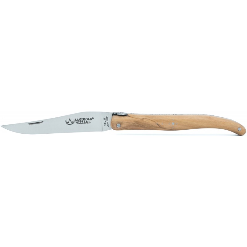 Laguiole knife 12 cm full handle with spring imagine n ° 7 in olivewood