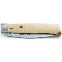 Alpin knife with the Edelweiss spring in juniper