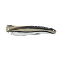 Laguiole 12 cm plein manche en pointe de corne ressort Pont des Arts