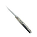 Laguiole 12 cm plein manche en pointe de corne ressort Pont des Arts