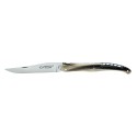 Laguiole 12 cm plein manche en pointe de corne ressort Pont des Arts