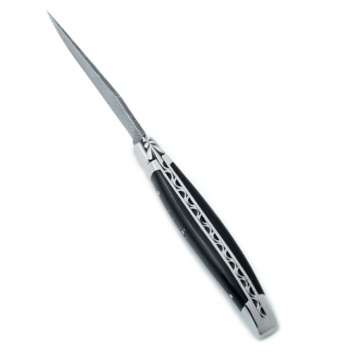 Couteau Laguiole 12 cm en ébène et lame damas carbone
