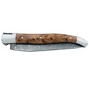 Couteau Laguiole 12 cm en thuya et lame damas carbone