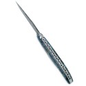 Couteau Laguiole 12 cm en fourche de peuplier teinté et lame damas carbone