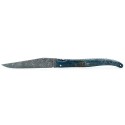 Couteau Laguiole 12 cm en fourche de peuplier teinté et lame damas carbone