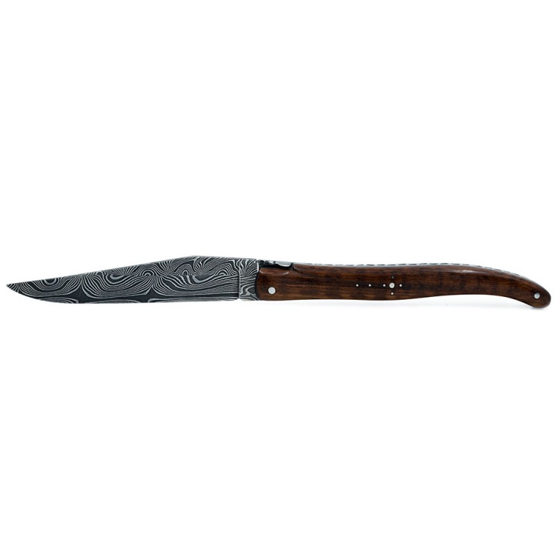 Couteau Laguiole 12 cm en amourette et lame damas carbone