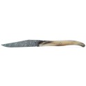 Couteau Laguiole 12 cm en pointe de corne et lame damas carbone