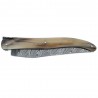 Couteau Laguiole 12 cm en pointe de corne et lame damas carbone