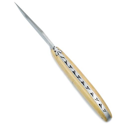 Couteau Laguiole 12 cm en buis et lame damas japonais