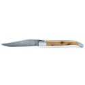 Couteau Laguiole 12 cm en genévrier et lame damas carbone