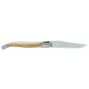 Couteau Laguiole 12 cm 2 mitres en olivier et lame damas japonais
