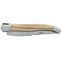 Couteau Laguiole 12 cm 2 mitres en olivier et lame damas japonais
