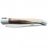 Couteau Laguiole 12 cm 2 mitres en pointe de corne et lame damas japonais