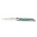 Couteau Laguiole 10cm 2 mitres en Hêtre Bleu