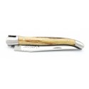 Laguiole pocket knife 10cm forged bee in natural beechwood