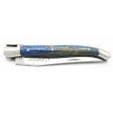 Couteau Laguiole 10cm 2 mitres en hêtre Bleu Russe