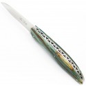 Couteau Le Loki 12cm plein manche en Hêtre de l'Aubrac teinté bleu roi