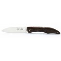 Couteau Le Loki 12cm plein manche en Hêtre de l'Aubrac teinté chocolat