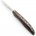 Couteau Le Loki 12cm plein manche en Hêtre de l'Aubrac teinté chocolat