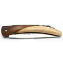 Pocket knife l'Espalion, engraved bridge on the spring in blue beech