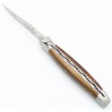 Couteau Laguiole 12cm 2 mitres en bois, Tête de Chien