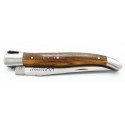 Couteau Laguiole 12cm 2 mitres en bois, Tête de Chien