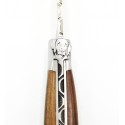 Couteau Laguiole 12cm 2 mitres en bois, Tête de Chien