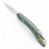 Pocket knife Le Saint Côme 12cm with a pump closure full handle in turquoise beech