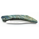 Pocket knife Le Saint Côme 12cm with a pump closure full handle in turquoise beech