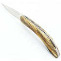 Couteau Le Saint Côme 12cm fermeture à pompe plein manche en Hêtre Naturel
