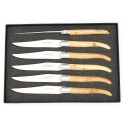 Box of 6 steak knives "Resto" in wood