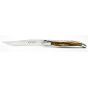 Set of 6 Laguiole steak knives with forged bee in birchwood from Aubrac's woods