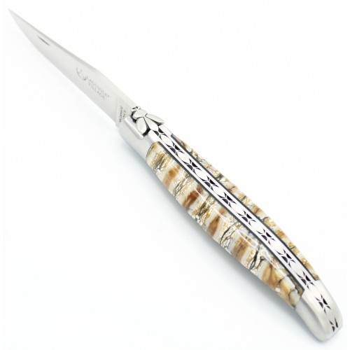 Exceptional Laguiole pocket knife 12cm in mammoth molar
