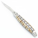 Couteau Laguiole d'exception 12 cm 2 mitres en molaire de mammouth