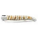 Couteau Laguiole d'exception 12 cm 2 mitres en molaire de mammouth