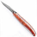 Laguiole 11 cm plein manche motif floral en marronnier stabilisé teinté