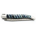 Laguiole pocket knife in mammoth molar and carbon damascus blade
