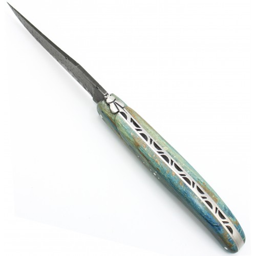 Laguiole pocket knife 12cm full handle in beech, Brut de forge blade
