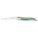 Couteau Laguiole 12cm 2 mitres en hêtre bleu roi