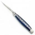 Laguiole pocket knife 12cm 2 bolsters in russian blue birch
