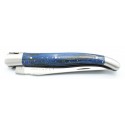 Laguiole pocket knife 12cm 2 bolsters in russian blue birch