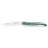 Laguiole pocket knife in turquoise blue beech from Aubrac