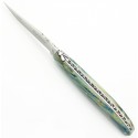 Laguiole pocket knife in turquoise blue beech