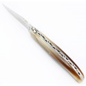 Laguiole 12 cm plein manche en pointe de corne blonde