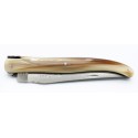 Laguiole 12 cm plein manche en pointe de corne blonde