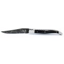 Laguiole pocket knife 12 cm 2 bolsters  in horn tip, engraved rugby ball
