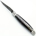 Laguiole pocket knife 12 cm 2 bolsters  in horn tip, engraved rugby ball